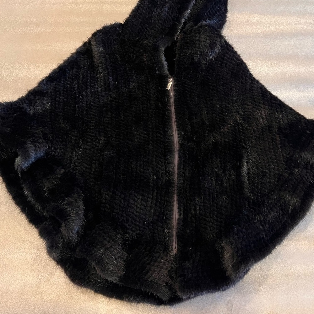 Black Fur Mink Cape. One size fits all